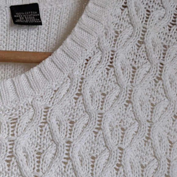 Jeanne Pierre Cream Beige 100% Cotton Sweater XL - Picture 5 of 16